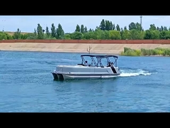 Single Layer Fibreglass Pontoon Boat 30FT 20-23 Person For Leisurely Cruises