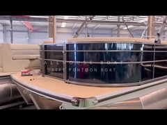 25FT Aluminum Pontoon Boat Party Boat With Motor And Trailer