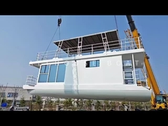 Custom Luxury Double Decker House Boat Floating Boat Hotel For Entertaining Guests