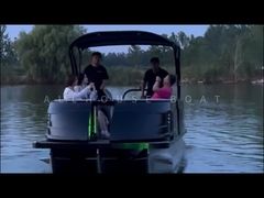 23FT स्पोर्ट फाइबरग्लास पोंटून बोट | पानी के मजे और तटीय क्रूजिंग के लिए हाई-स्पीड डेक बोट