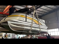 रिसॉर्ट्स के लिए 17FT एल्यूमिनियम पोंटून बोट | 8-व्यक्ति क्षमता के लिए वाणिज्यिक किराये की जलयान