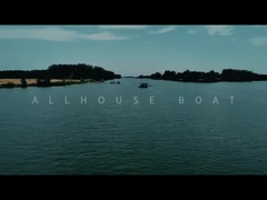 25 फीट क्लासिक लालित्य पोंटून नौका 10 लोग काले कांस्य और सोने के उच्चारण में