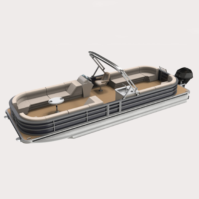 25FT Aluminum Pontoon Boat Party Boat With Motor And Trailer