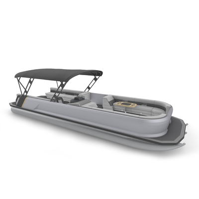 Single Layer Fibreglass Pontoon Boat 30FT 20-23 Person For Leisurely Cruises