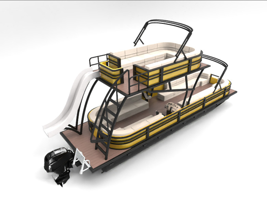 3.0m Width Double Level Pontoon Boat Two Layer Aluminium Pontoons Large Capacity