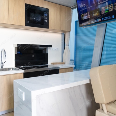 Custom Boathouse Restaurant 16 People Pontoon Boat Restaurant For Sightseeing
