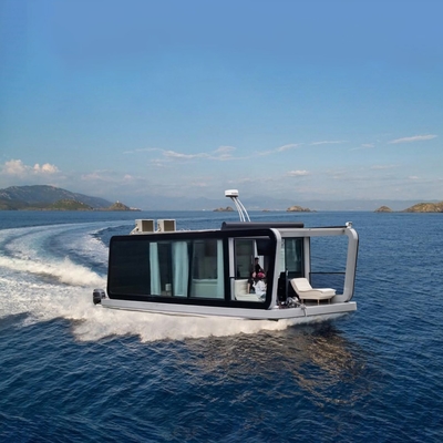 4.0m Width Floating Party Boat Aluminum Luxury Houseboat For 16 Person