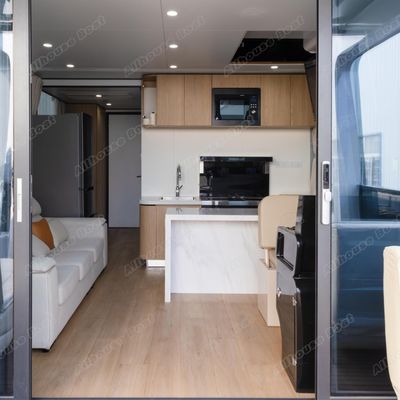 40FT Luxury Houseboat Floating Home with Marine-grade Aluminum Pontoon and Panoramic Windows