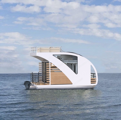 Aluminum Floating Water House Boat With Living Room 6 Person Capacity