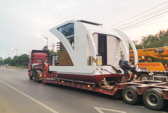 Aluminum Floating Water House Boat With Living Room 6 Person Capacity