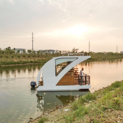 High Capacity 6 Person House Boat Floating House Pontoons with Kitchen