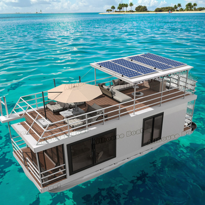 4.0m Width Pontoon Type Boat Two Floor Luxury Boathouse For Water Sightseeing