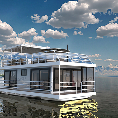 Aluminum Floating Boat Hotel Luxury And Comfort Water Double Deck Houseboat