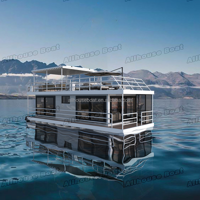 11.5m Aluminum Floating Boat Hotel Double Decker With Living Room