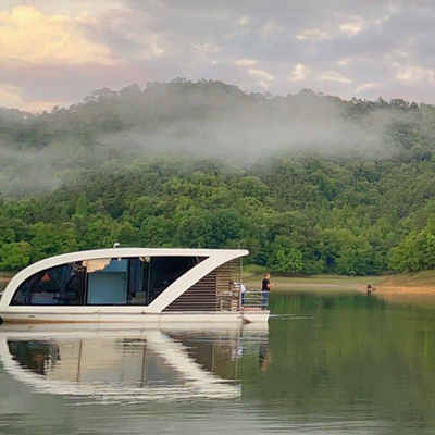 6 People Aluminum Party House Boat With Multiple Bedroom For Relaxing Getaway