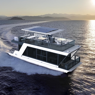 Two Level Luxury Floating Boathouse Restaurant For Hosting Events And Gatherings