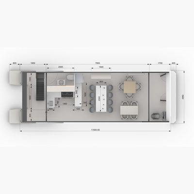 2 Story Aluminum Party House Boat Club Restaurant With 30 People Capacity