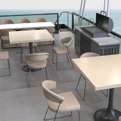 OEM Aluminum Luxury Pontoon Houseboats 30 People Floating Restaurant Houseboat