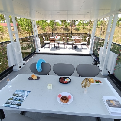 2 Story Aluminum Party House Boat Club Restaurant With 30 People Capacity