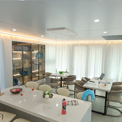 OEM Aluminum Luxury Pontoon Houseboats 30 People Floating Restaurant Houseboat
