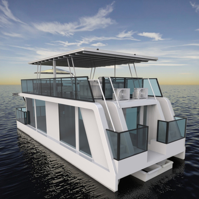 Customized Double Deck Luxury House Boat Floating Home For Hosting Party