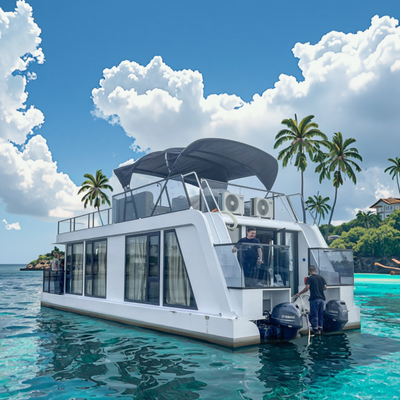 Aluminum House Boat 10T Capacity 20mm Deck Thickness for Your Requirements