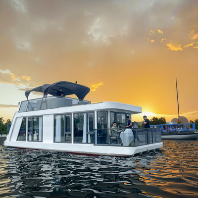 16 Person Capacity House Boat with Aluminum Material and 4.0m Width