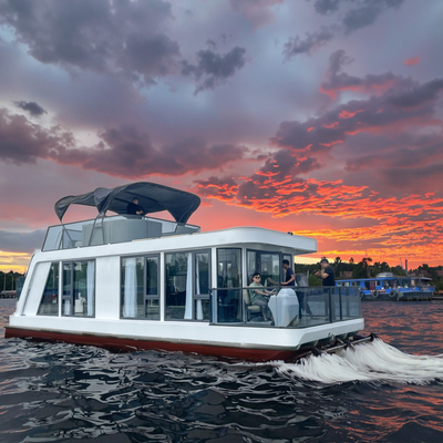 Luxury Aluminum Construction Floating Boat Hotel House Boat 11.5m Length