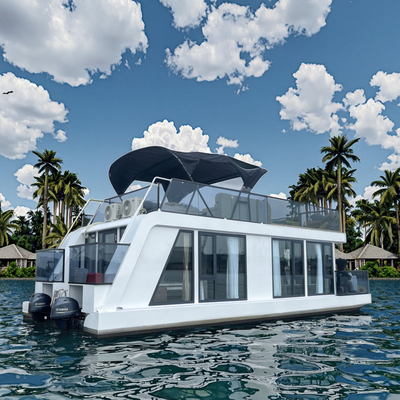 Recreational Pontoon House Boats Aluminum Hull Houseboat Luxury Style