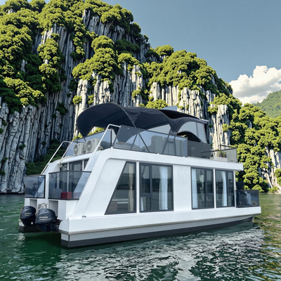 11.5m Length Aluminum Luxury Party House Boat 16 Person Capacity For Gatherings