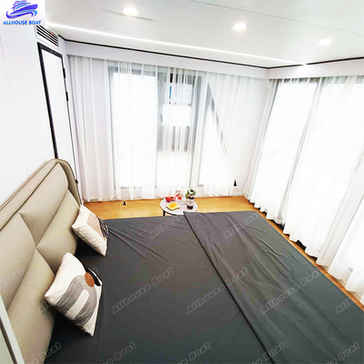 Robust Construction Luxury Pontoon Boat Aluminum Houseboats Custom Design