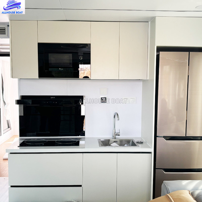 Double Deck Aluminum House Boat Custom Size Pontoon Style Party Houseboat