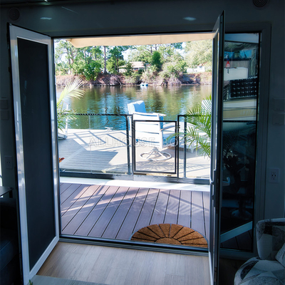Aluminum Hull Double Deck Houseboat Boat House Floating for waterfront adventure