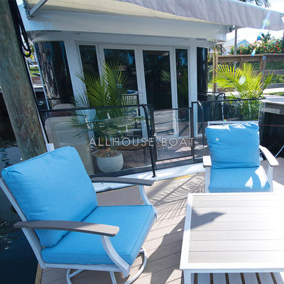 11.5m Length Double Layer Houseboat with Marine Grade Aluminum Construction for Luxury Floating Home