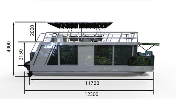 Recreational Floating Boat House With 10T Capacity And Aluminum Material