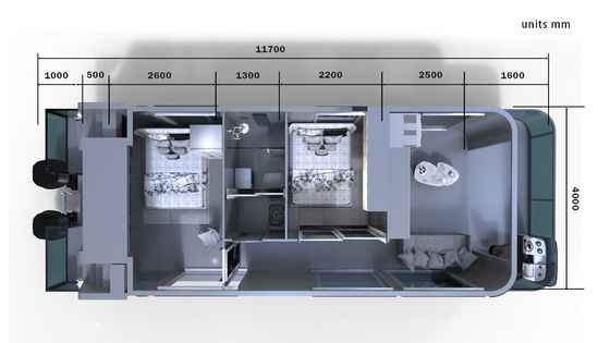 11.5m Length Double Layer Houseboat with Marine Grade Aluminum Construction for Luxury Floating Home