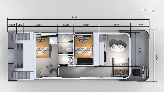 11.5m Length Double Layer Houseboat with Marine Grade Aluminum Construction for Luxury Floating Home