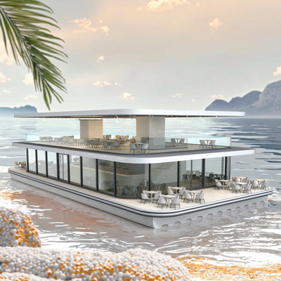High Capacity Aluminum Floating Restaurant Boat Two Level pontoon Boat luxury