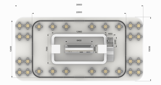 30m Length 15m Width Floating Restaurant Boat High Capacity for 200 People