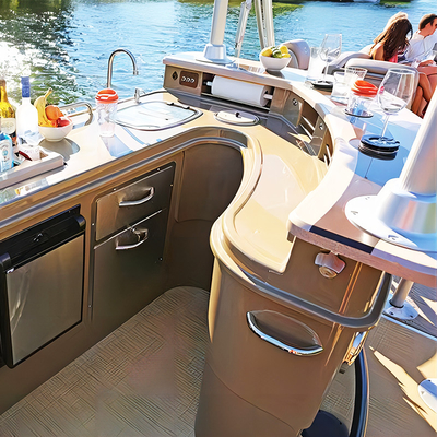 15-18 person Aluminum Pontoon Boat 8.2m Length For Fishing And Cruising
