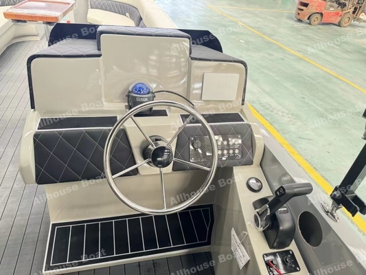 Luxury Pontoon Style Fishing Boats 12-15 People Capacity With Under Seat Storage