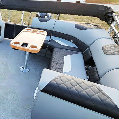 Single Layer Pontoon Boat 25-30FT Max Horsepower 150HP Under Seat Storage Seagrass/EVA Floor Perfect for Your Boating Needs