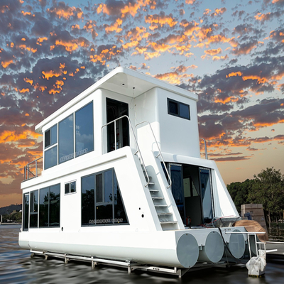 TV Equipped House Boat Luxury Double Decker Pontoon Boat For 25 People