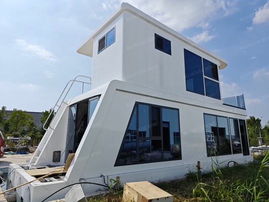Two Story 4.0m Width Aluminum Boat House 11.5m Length Luxury Floating Houseboat