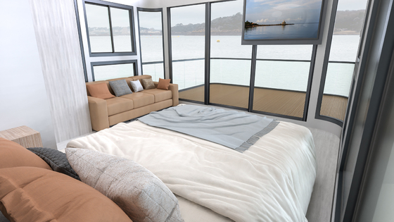 Two Story 4.0m Width Aluminum Boat House 11.5m Length Luxury Floating Houseboat