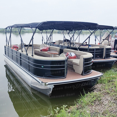 Experience the Best of Boating with Our Single Layer Pontoon Boat 25-30FT Optional Stereo System and Seagrass/EVA Floor