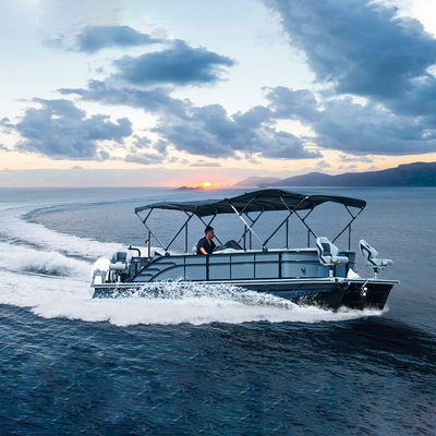 Effortlessly Glide Through the Water on Our Pontoon Boat with Under Seat Storage