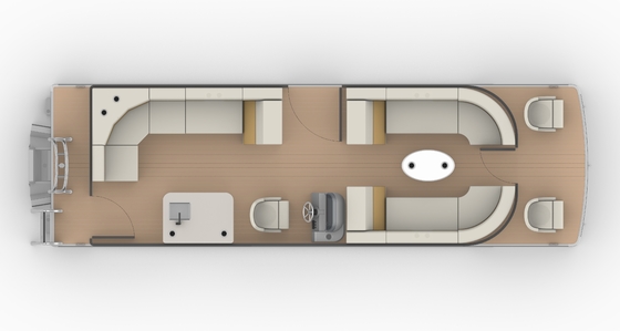 7.6m Length Single Layer Pontoon Boat 25-30FT with Pontoon Hull Type