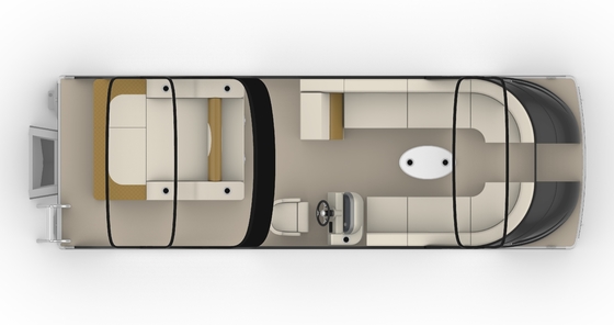 Single Layer Pontoon Boat 25-30FT Max Horsepower 150HP Under Seat Storage Seagrass/EVA Floor Perfect for Your Boating Needs