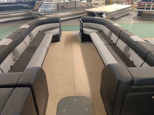 Luxurious Aluminium Pontoon Party Boat 29ft 18-22 People For Leisurely Cruising